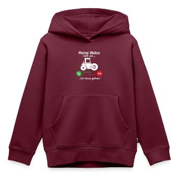 Meine Walze ruft an ich muss gehen - Kinder Premium Organic Hoodie - Burgunderrot - Vorne - AI Model Kid Female (0cm)