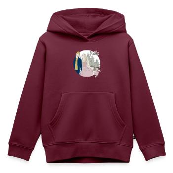 Heidi - Janis und Zoe - Kinder Premium Organic Hoodie - Burgunderrot - Vorne - AI Model Kid Female (0cm)