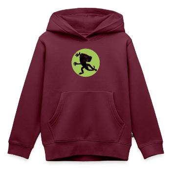 tanzende Echse - Kinder Premium Organic Hoodie - Burgunderrot - Vorne - AI Model Kid Female (0cm)