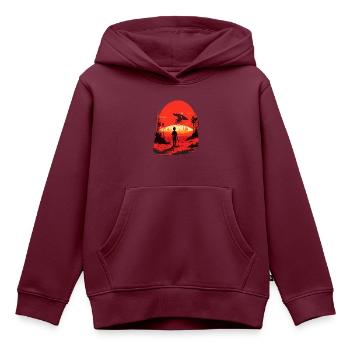 Alternative Realität - Kinder Premium Organic Hoodie - Burgunderrot - Vorne - AI Model Kid Female (0cm)