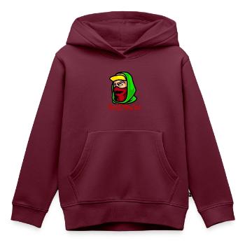 BADBOY Stil - Kinder Premium Organic Hoodie - Burgunderrot - Vorne - AI Model Kid Female (0cm)