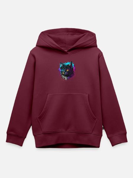 Produzent Katze - Kinder Premium Organic Hoodie - Burgunderrot