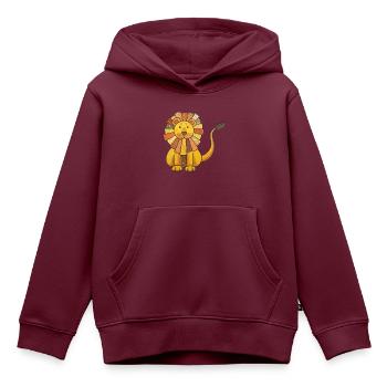 Löwe niedlich Babylöwe Kinder kawaii Kindergarten - Kinder Premium Organic Hoodie - Burgunderrot - Vorne - AI Model Kid Female (0cm)