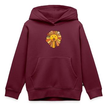 Löwe niedlich Babylöwe Kinder kawaii Kindergarten - Kinder Premium Organic Hoodie - Burgunderrot - Vorne - AI Model Kid Female (0cm)