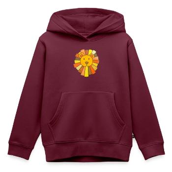 Löwe niedlich Babylöwe Kinder kawaii Kindergarten - Kinder Premium Organic Hoodie - Burgunderrot - Vorne - AI Model Kid Female (0cm)
