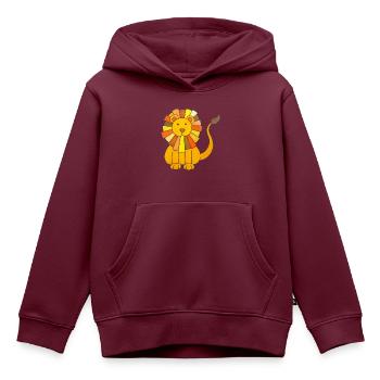 Löwe niedlich Babylöwe Kinder kawaii Kindergarten - Kinder Premium Organic Hoodie - Burgunderrot - Vorne - AI Model Kid Female (0cm)