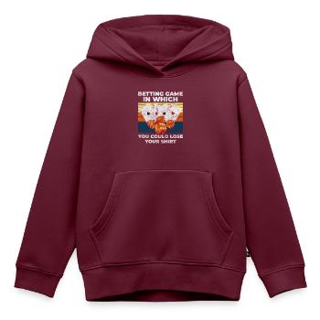 Kartenspiel Glücksspiel Blackjack Herz - Kinder Premium Organic Hoodie - Burgunderrot - Vorne - AI Model Kid Female (0cm)