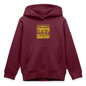 Bestatter Arbeit Sarg Leiche - Kinder Premium Organic Hoodie - Burgunderrot - Vorne - AI Model Kid Female (0cm)