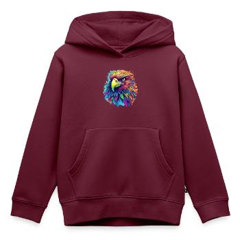 Adler im Profil - Kinder Premium Organic Hoodie - Burgunderrot - Vorne - AI Model Kid Female (0cm)