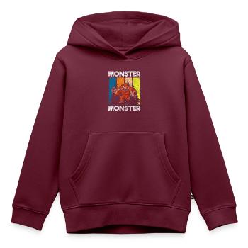 Monster Erschrecken Schrecklich Verkleidung - Kinder Premium Organic Hoodie - Burgunderrot - Vorne - AI Model Kid Female (0cm)