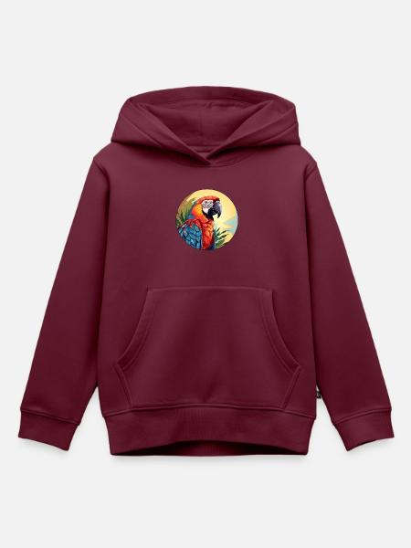 Papagei - Kinder Premium Organic Hoodie - Burgunderrot