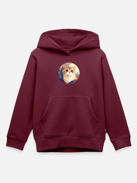 Schottische Faltohrkatze - Kinder Premium Organic Hoodie - Burgunderrot