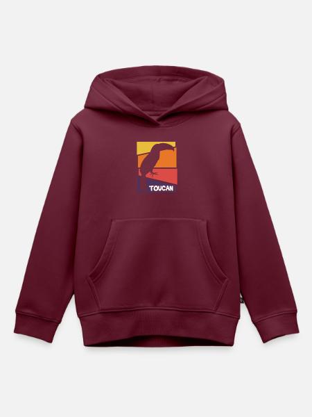 Vogel Urlaub Urwald - Kinder Premium Organic Hoodie - Burgunderrot