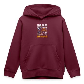 Sanduhr Sand - Kinder Premium Organic Hoodie - Burgunderrot - Vorne - AI Model Kid Female (0cm)