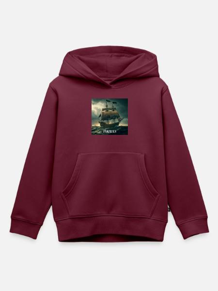 Piratenschiff - Kinder Premium Organic Hoodie - Burgunderrot