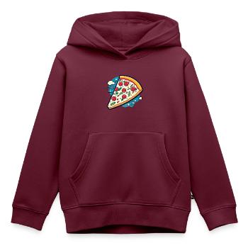 Pizza Slice Zeichnung - Kinder Premium Organic Hoodie - Burgunderrot - Vorne - AI Model Kid Female (0cm)