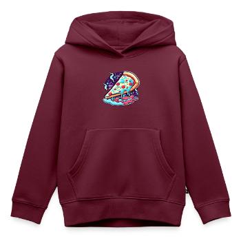 Pizza Slice Zeichnung - Kinder Premium Organic Hoodie - Burgunderrot - Vorne - AI Model Kid Female (0cm)
