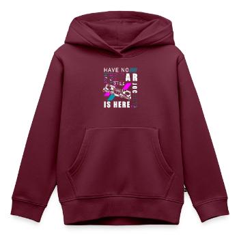 DJ Electro Spaß - Kinder Premium Organic Hoodie - Burgunderrot - Vorne - AI Model Kid Female (0cm)