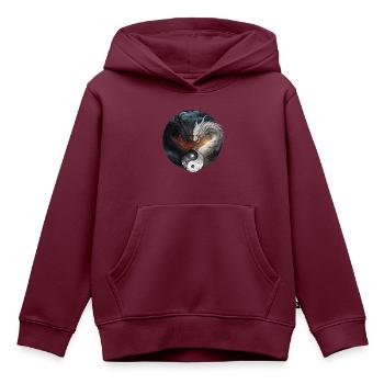 Chinesische Drachen yin yang Symbol - Kinder Premium Organic Hoodie - Burgunderrot - Vorne - AI Model Kid Female (0cm)
