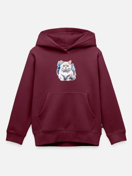 Britisch Kurzhaar Aquarell - Kinder Premium Organic Hoodie - Burgunderrot