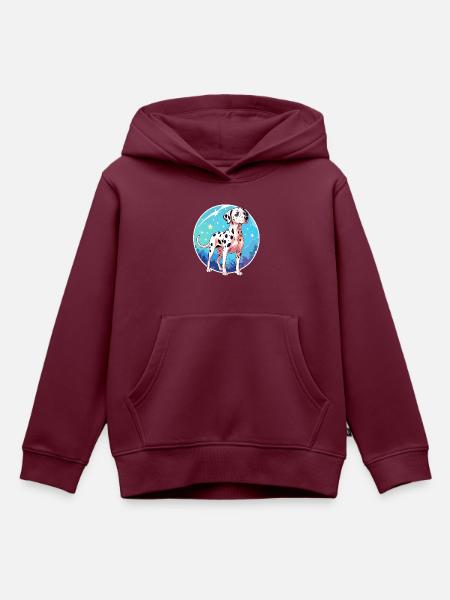 Dalmatiner Wasserfarben - Kinder Premium Organic Hoodie - Burgunderrot