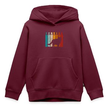 Perser Katzenfan - Kinder Premium Organic Hoodie - Burgunderrot - Vorne - AI Model Kid Female (0cm)