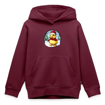 Entchen Weihnachten - Kinder Premium Organic Hoodie - Burgunderrot - Vorne - AI Model Kid Female (0cm)