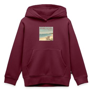 Hvide Sande Dänemark - Kinder Premium Organic Hoodie - Burgunderrot - Vorne - AI Model Kid Female (0cm)