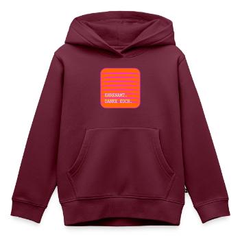 EHRENAMT Danke Euch - Kinder Premium Organic Hoodie - Burgunderrot - Vorne - AI Model Kid Female (0cm)