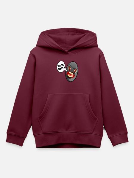 Oliven, Soziale Medien Ragebait - Kinder Premium Organic Hoodie - Burgunderrot