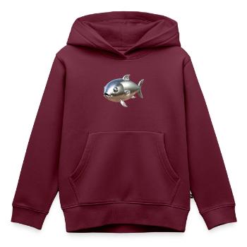Chrom-Fisch - Futuristisches Design - Kinder Premium Organic Hoodie - Burgunderrot - Vorne - AI Model Kid Female (0cm)