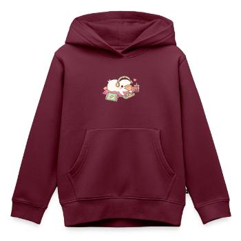 Niedliche Ente Relax Gamer - Kinder Premium Organic Hoodie - Burgunderrot - Vorne - AI Model Kid Female (0cm)