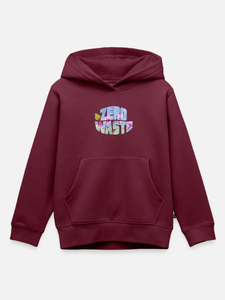 zero waste blumenwiese mit schmetterling - Kinder Premium Organic Hoodie - Burgunderrot