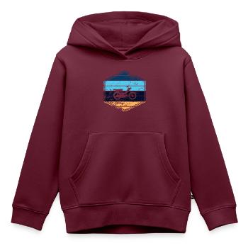 Moped - Kinder Premium Organic Hoodie - Burgunderrot - Vorne - AI Model Kid Female (0cm)