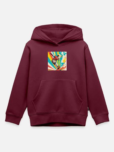 Skater Boy - Kinder Premium Organic Hoodie - Burgunderrot