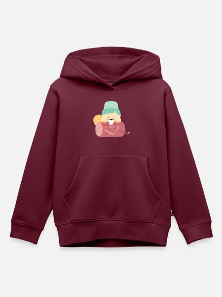 BEAVER IN LOVE - Kinder Premium Organic Hoodie - Burgunderrot