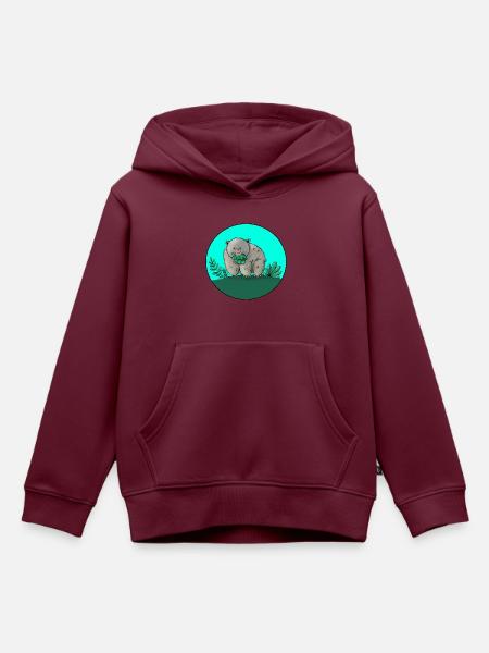 wombat - Kinder Premium Organic Hoodie - Burgunderrot