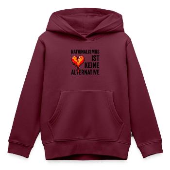 Nationalismus ist keine Alternative - Kinder Premium Organic Hoodie - Burgunderrot - Vorne - AI Model Kid Female (0cm)