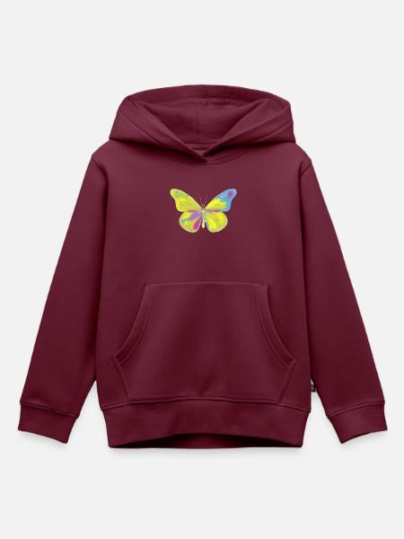 Bunte Schmetterling - Kinder Premium Organic Hoodie - Burgunderrot