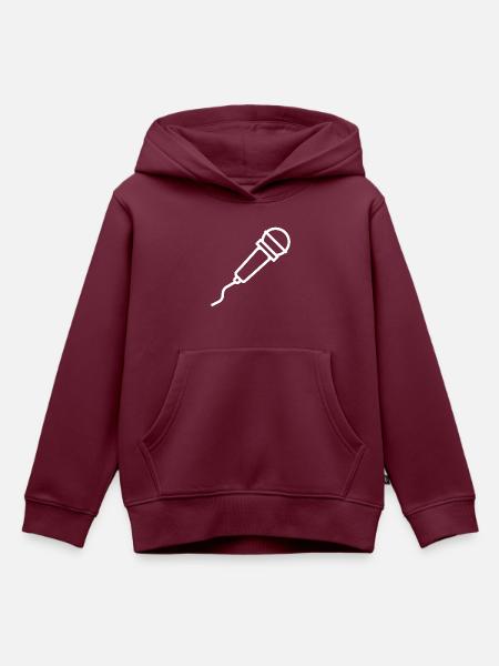 Mikrofon - Kinder Premium Organic Hoodie - Burgunderrot