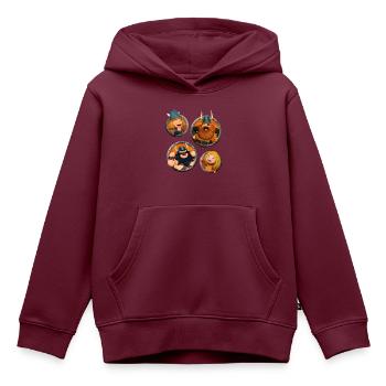 Wickie Und Die Starken Männer Charaktere - Kinder Premium Organic Hoodie - Burgunderrot - Vorne - AI Model Kid Female (0cm)