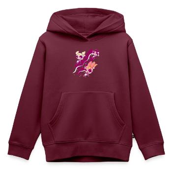 Powerpuff Girls Fight Like A Girl - Kinder Premium Organic Hoodie - Burgunderrot - Vorne - AI Model Kid Female (0cm)
