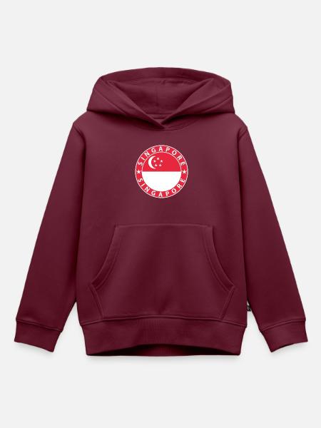 Singapur - Kinder Premium Organic Hoodie - Burgunderrot