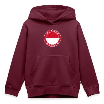 Monaco - Kinder Premium Organic Hoodie - Burgunderrot - Vorne - AI Model Kid Female (0cm)