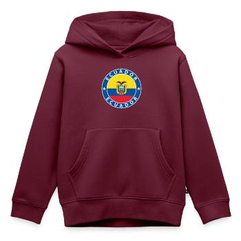 Ecuador - Kinder Premium Organic Hoodie - Burgunderrot - Vorne - AI Model Kid Female (0cm)