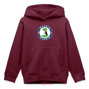 Madrid - Kinder Premium Organic Hoodie - Burgunderrot - Vorne - AI Model Kid Female (0cm)
