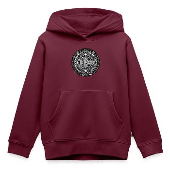 Maya-Kalender - Kinder Premium Organic Hoodie - Burgunderrot - Vorne - AI Model Kid Female (0cm)