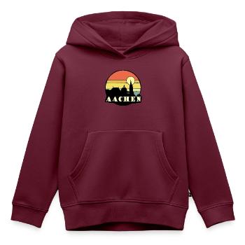 Aachen - Kinder Premium Organic Hoodie - Burgunderrot - Vorne - AI Model Kid Female (0cm)
