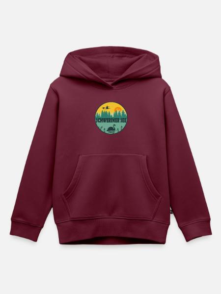 Schweriner See - Kinder Premium Organic Hoodie - Burgunderrot