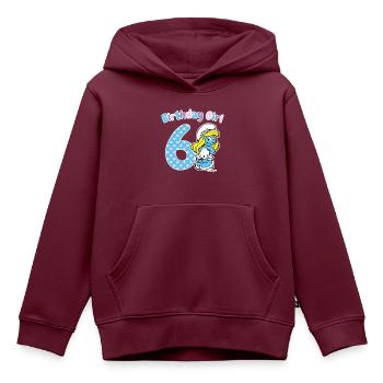 Birthday Girl 6. Geburtstag - Kinder Premium Organic Hoodie - Burgunderrot - Vorne - AI Model Kid Female (0cm)